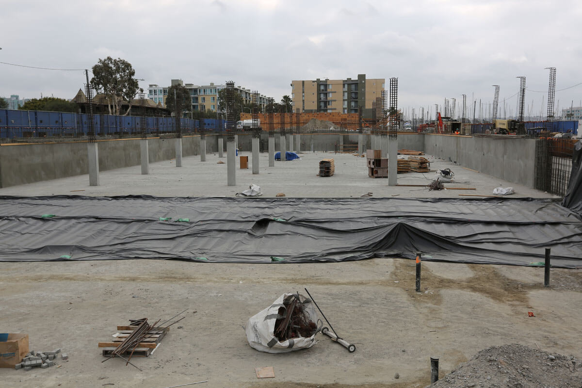 Aussie Skin 550G underslab waterproofing membrane installed prior to slab placement