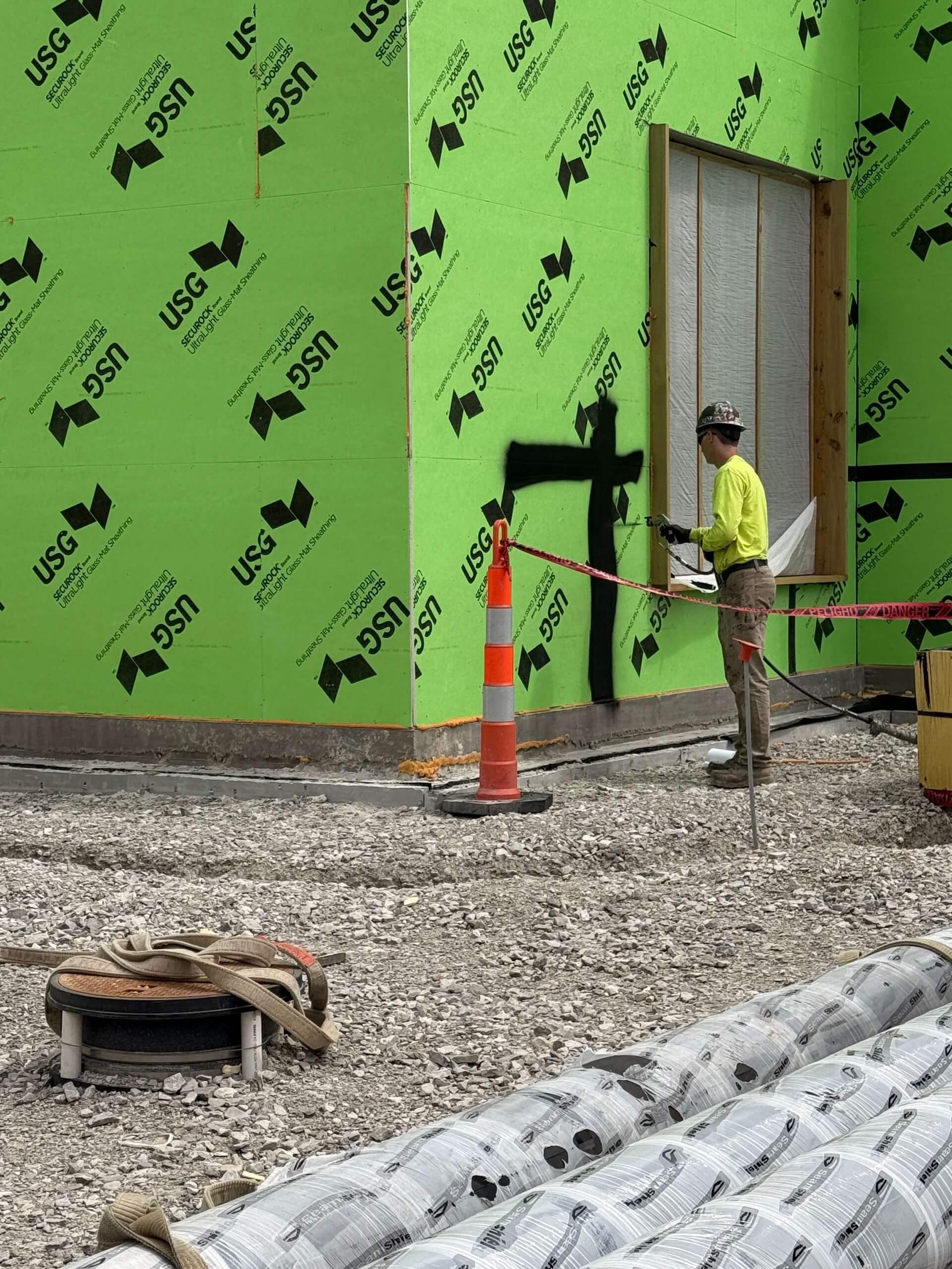 AVM Aussie Shield™ 300 fluid-applied air barrier     system applied to building exterior wall assembly